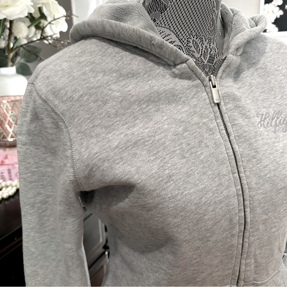 Tommy Hilfiger Gray Zip-Up Hoodie Sweatshirt Fleece Lined Size Small - Picture 5 of 14